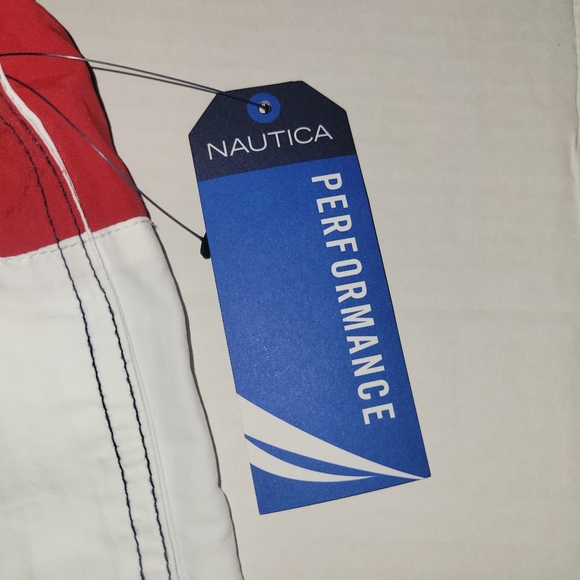 Nautica Mens Classic Fit Colorblock Style Swim Trunks - Size Medium - Picture 3 of 9